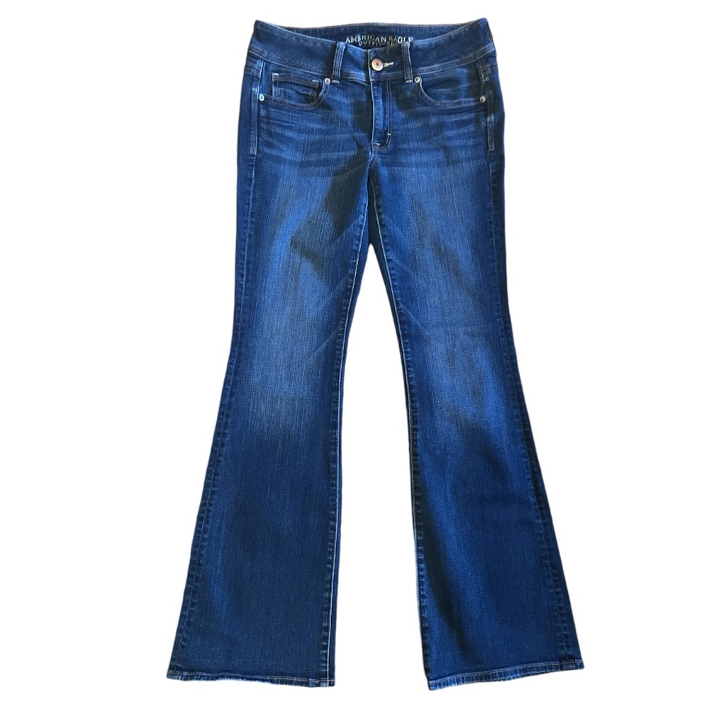 American Eagle Kickboot Super Stretch Medium Wash Denim Size 8